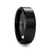 ABBEY Classic Black Tungsten Ring w/ Polished Edges and Brushed Center 4mm-10mm