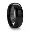 ACTEON Black Domed Polish Finished Ceramic Wedding Band - 4mm - 12mm