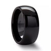 ACTEON Black Domed Polish Finished Ceramic Wedding Band - 4mm - 12mm