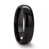 ACTEON Black Domed Polish Finished Ceramic Wedding Band - 4mm - 12mm