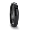 ACTEON Black Domed Polish Finished Ceramic Wedding Band - 4mm - 12mm