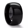 ACTEON Black Domed Polish Finished Ceramic Wedding Band - 4mm - 12mm