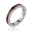 Addison Titanium Band Ring Genuine Hawaiian Koa Wood Hand Engraved Scroll - 3mm