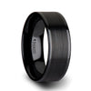 ADWIN Pipe Cut Black Ceramic Ring Brushed Center & Polished Edges 4 mm - 12