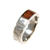 Altair Titanium Scroll Diamond Wedding Band Genuine Hawaiian Koa Wood - 6mm