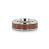 ALTON Titanium Koa Wood Men’s Wedding Ring With Beveled Edges 6mm & 8mm