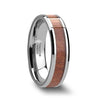 Amber Rosewood Inlaid Tungsten Wedding Ring Polished Finish - 4mm-12mm