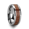 Amber Rosewood Inlaid Tungsten Wedding Ring Polished Finish - 4mm-12mm