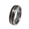 Andie Tungsten Wedding Band Hawaiian Koa Wood Inlay Comfort Fit - 6mm