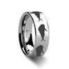 ARIEL Fish Jumping Sea Print Pattern Engraved Flat Tungsten Ring - 4mm - 12mm