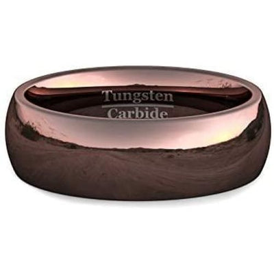 ARIS Men’s Highly Polished Brown Domed Tungsten Carbide Ring - 8mm