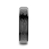 ARIUS Black Tungsten Wedding Band with Raised Hammer Finish Step Edges 6mm - 8mm