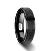 ARIUS Black Tungsten Wedding Band with Raised Hammer Finish Step Edges 6mm - 8mm