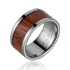 Armani Genuine Inlay Titanium Wedding Band Hawaiian Koa Wood - 10mm