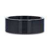 ASWAN Brushed Pipe Cut Black Titanium Wedding Band - 8mm