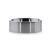 BEDFORD Highly Polished Flat Style Men’s Titanium Wedding Band - 6mm & 8mm