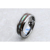 Bellamy Abalone and Hawaiian Koa Wood Inlaid Tungsten Wedding Band - 6mm & 8mm