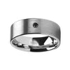 Black Diamond Tungsten Carbide Wedding Ring Flat Brushed Finish 6mm & 8mm