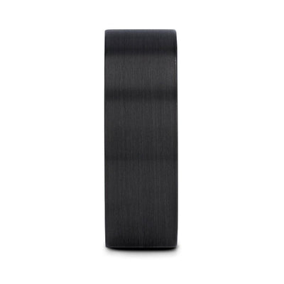 BOISE Brushed Finish Flat Black Titanium Men’s Wedding Band - 6mm & 8mm