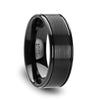 BOND Black Ceramic Ring With Dual Offset Grooves And Polished Edges 6mm - 8mm