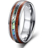 Brockton Hawaiian Koa Wood & Abalone Shell Inlaid Tungsten Wedding Band - 8mm