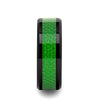 BUNIM Men’s Black Ceramic Ring With Emerald Green Carbon Fiber Inlay - 8mm