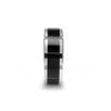 CAINE Watch Band Style Men’s Tungsten Ring With Black Ceramic Inlay - 8mm