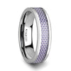 CALAH Beveled Purple Carbon Fiber Inlaid Tungsten Wedding Band 4mm - 6mm