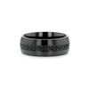 CALIX Men’s Domed Black Titanium Ring with Multiple Sapphires 8mm