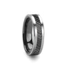 CALIXTO Gear Teeth Pattern Black Ceramic And Tungsten Wedding Band 6mm - 10mm