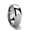 Calliope Domed Diamond Tungsten Carbide Ring Highly Polished 4mm - 8mm