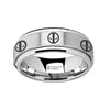 CARTER Engraved Deadpool Mercenary Symbol Tungsten Spinner Ring - 8mm