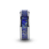 DIXON Men’s Titanium Wedding Ring With Blue Lapis Inlay & Beveled Edges - 8mm