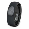 Domed Finger Print Engraved Black Tungsten Wedding Ring With Brushed Center - 8mm