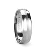 Domed Tungsten Carbide Wedding Band Set With Brushed Stripe Center - 4mm - 12mm