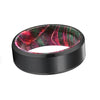 ELKI Black Brushed Tungsten Carbide Ring with Green/Red Box Elder Wood Sleeve 8MM