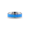 GARY Men’s Titanium Wedding Band With Blue Green Opal Inlay - 8 mm