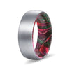 GENT Men’s Domed Tungsten Ring with Red & Green Box Elder Wood Sleeve 8mm