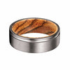 HARTO Men’s Grooved Tungsten Wedding Ring w/ Bocote Wood Sleeve 8mm