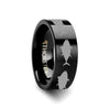 Henderson Fish Jumping Sea Pattern Engraved Flat Black Tungsten Ring 4mm - 12mm