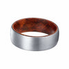 KALIF Men’s Domed Tungsten Carbide Ring Brushed w/ Snake Wood Sleeve - 8MM