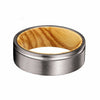 KALIN Men’s Grooved Tungsten Carbide Ring w/ Olive Wood Sleeve - 8MM