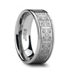 KARLO Pipe Cut Men’s Tungsten Carbide Ring Laser Engraved Celtic Crosses - 8mm