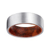 KAVON Flat Men’s Tungsten Carbide Ring w/ Snake Wood Sleeve - 8MM