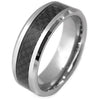 Kendal Tungsten Wedding Band with Stunning Checkered Black Carbon Fiber Inlay 8mm