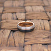 KIMO Two-Tone Tungsten Carbide Band with Rose Gold Grooved Center - 8MM