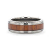 LAIE Koa Wood Inlaid Titanium Men’s Wedding Ring With Intricate Edges 6mm - 10mm