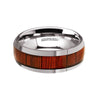 Levi Men’s Round Tungsten Carbide Wedding Band With Padauk Wood Inlay - 8 mm