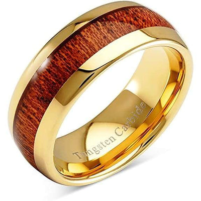 Ludlow Beveled Yellow Gold Plated Tungsten Carbide Wedding band - 8mm