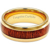 Ludlow Beveled Yellow Gold Plated Tungsten Carbide Wedding band - 8mm